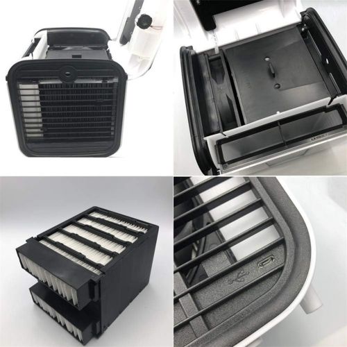  Nifogo Air Portable Cooler 3 in 1 Mini Mobile Klimaanlage Luftkuehler, Luftbefeuchter und Luftreiniger, Tragbare Klimaanlage Luftkuehler fuer Buero,Leakproof, New Filter (Weiss)