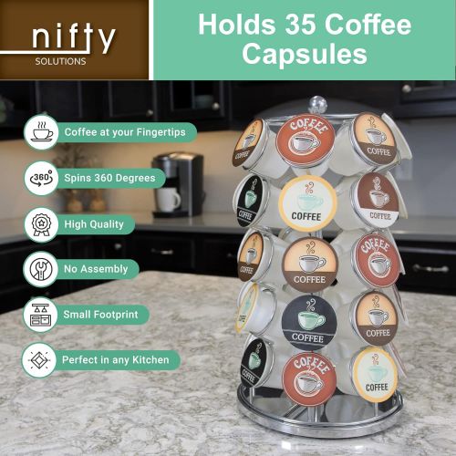  [아마존베스트]Nifty K-Cup Carousel in Chrome Holds 35 K-Cups.