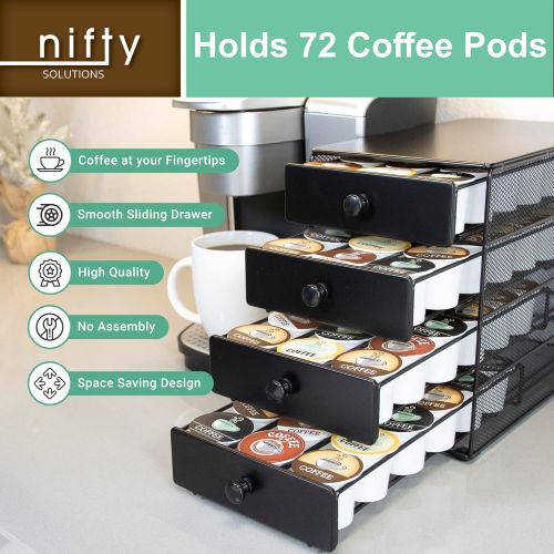  [아마존베스트]Nifty 4-Tier 72 K-Cup Capacity Storage Drawer, Black