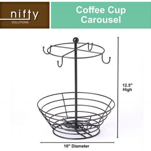  [아마존베스트]NIFTY 8830 Storage Basket Coffee Cup Carousel, One Size, Black