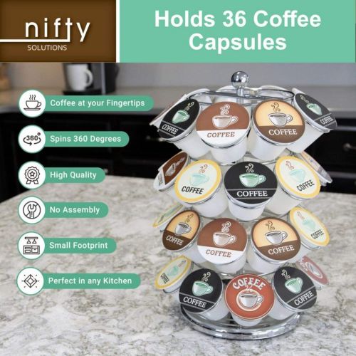  [아마존베스트]NIFTY 5636C 36 Capacity Chrome K-Cup Carousel, 1 size