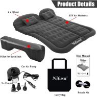 Nifusu SUV Air Mattress Camping Beds, Inflatable Thickened Car Mattress Backseat with Two Pillow and Electric Air Pump, Double-Sided Portable Sleeping Pad for Home, Outdoor and Tra