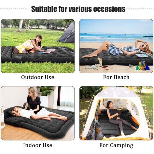  Nifusu SUV Air Mattress Camping Beds, Inflatable Thickened Car Mattress Backseat with Two Pillow and Electric Air Pump, Double-Sided Portable Sleeping Pad for Home, Outdoor and Tra