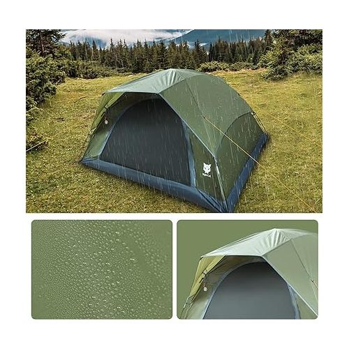  Night Cat Camping Tents 1 2 3 4 Persons with Unique Rainfly Backpacking Tent Easy Clip Setup Double Layers 2 Doors Waterproof Lightweight,3-4 Persons