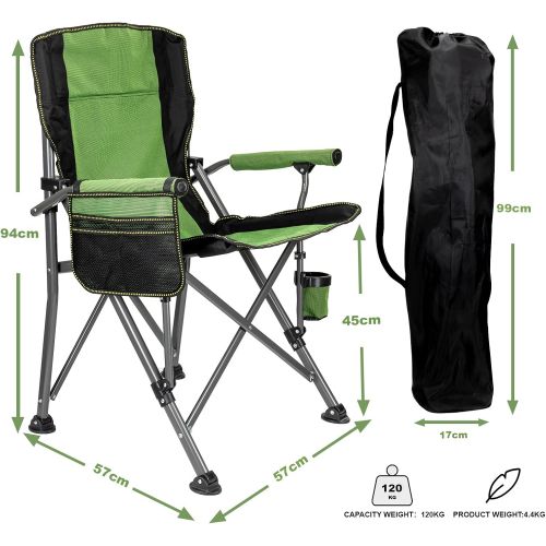  Night Cat Camping Chair Oversized Lawn Folding Chair for Adult Outdoor Portable with Cup Holder and Pocket Heavy Duty 120KG for Garden Fishing BBQ Picnic Travel