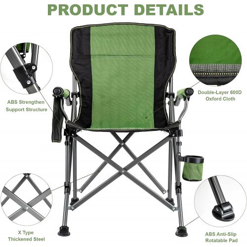  Night Cat Camping Chair Oversized Lawn Folding Chair for Adult Outdoor Portable with Cup Holder and Pocket Heavy Duty 120KG for Garden Fishing BBQ Picnic Travel