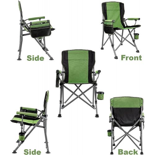  Night Cat Camping Chair Oversized Lawn Folding Chair for Adult Outdoor Portable with Cup Holder and Pocket Heavy Duty 120KG for Garden Fishing BBQ Picnic Travel