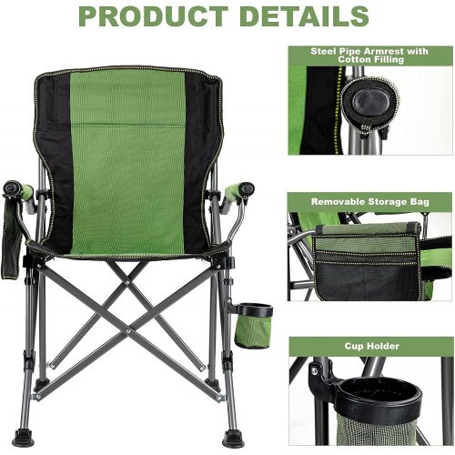  Night Cat Camping Chair Oversized Lawn Folding Chair for Adult Outdoor Portable with Cup Holder and Pocket Heavy Duty 120KG for Garden Fishing BBQ Picnic Travel