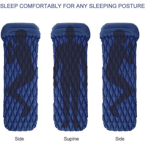  Night Cat Inflatable Sleeping Pads Mat Bed with Pillow and Air Bag for Camping, Backpacking Hiking; Ultra-Light, Compact, Comfortable