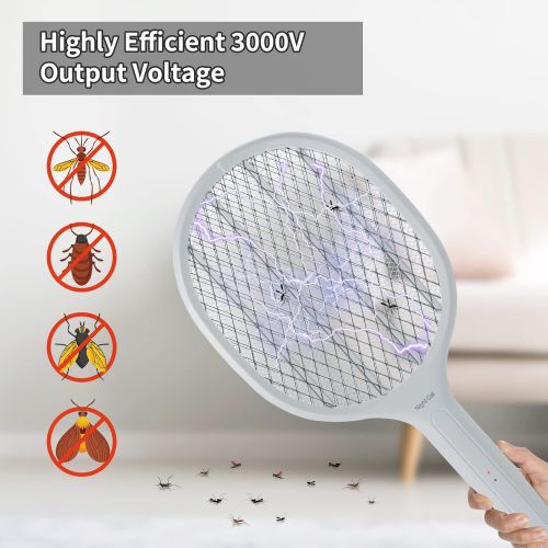  Night Cat Electric Swatter Racket USB Rechargeable LED Lighting Double Layers Mesh Protection