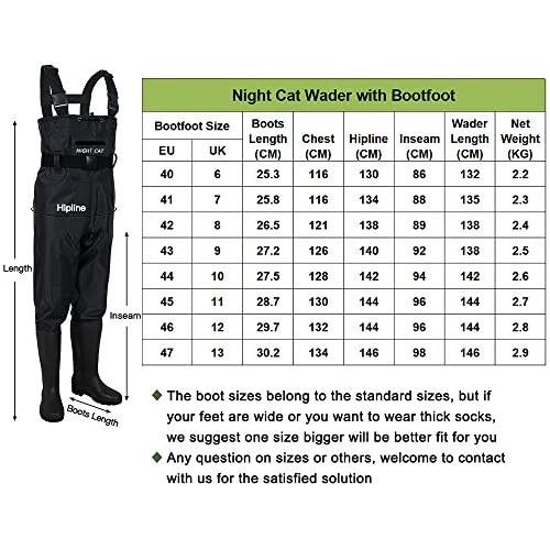  [아마존베스트]Night Cat Fishing Waders for Men/Women, Hunting Waders with Boots, Waterproof, Breathable, Crosswater Fishing Bib Shorts