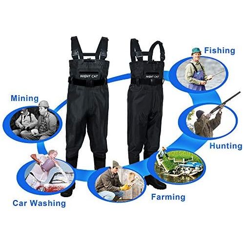  [아마존베스트]Night Cat Fishing Waders for Men/Women, Hunting Waders with Boots, Waterproof, Breathable, Crosswater Fishing Bib Shorts