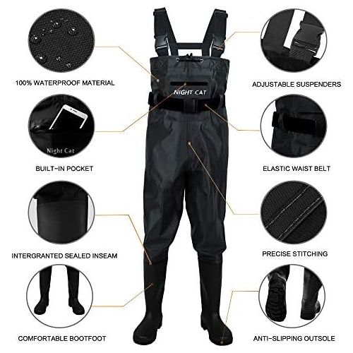  [아마존베스트]Night Cat Fishing Waders for Men/Women, Hunting Waders with Boots, Waterproof, Breathable, Crosswater Fishing Bib Shorts