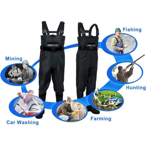  [아마존베스트]Night Cat Fishing Waders for Men/Women, Hunting Waders with Boots, Waterproof, Breathable, Crosswater Fishing Bib Shorts