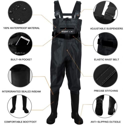  [아마존베스트]Night Cat Fishing Waders for Men/Women, Hunting Waders with Boots, Waterproof, Breathable, Crosswater Fishing Bib Shorts