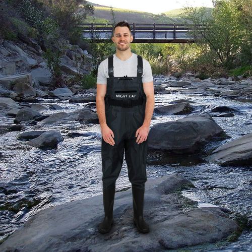  [아마존베스트]Night Cat Fishing Waders for Men/Women, Hunting Waders with Boots, Waterproof, Breathable, Crosswater Fishing Bib Shorts