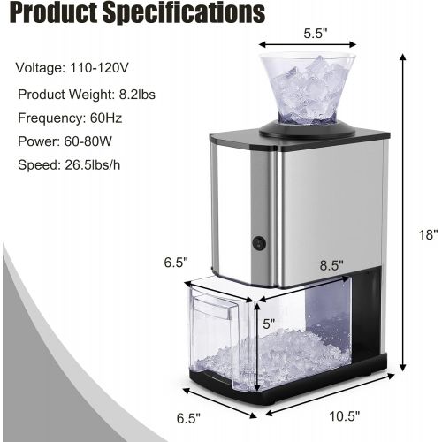  [아마존베스트]Nightcore Electric Ice Crusher, Ice Shaved Machine with Stainless Steel, Ice Shaver Idea for Home, Party and Gathering