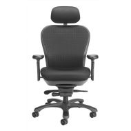 Nightingale CXO Executive Mid Back Chair in Black w Headrest (Gray)