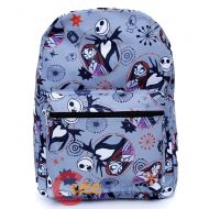 Disney Nightmare Before Christmas Sally & Jack Gray Allover Print 16IN Backpack -Grey