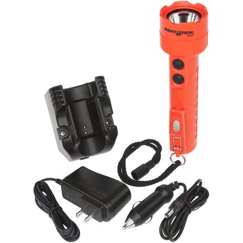  Nightstick NSR-2522RM Dual-Light Rechargeable LED Flashlight with Dual Magnets (Red)