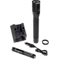 Nightstick Metal Dual-Light Rechargeable Flashlight with DC Adapter and Charging Dock (Black)