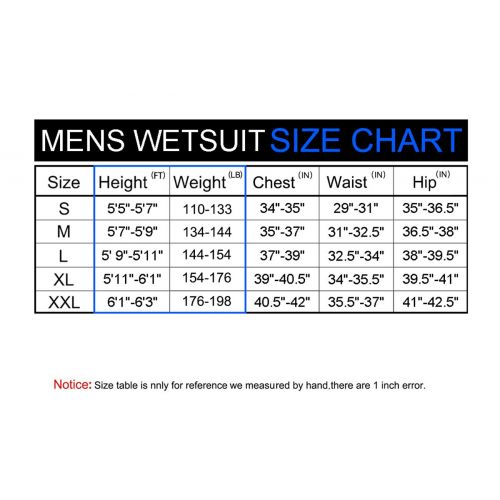  Niiwi Men Full Wetsuit - 2.5mm Premium Neoprene Diving Suit Snorkeling Surfing Jumpsuit