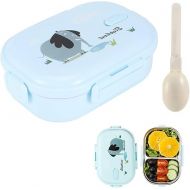 Niiyen Lunch Box, 720ml 2 Compartments Food Lunch Containers with Spoon, Portable 304 Stainless Steel Adult Bento Lunch Box, Boy Food Storage box for Office School Picnic