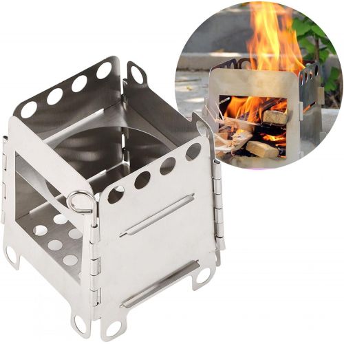  Niiyen Foldable Camping Stove,Folding Stove,Camping Stove,Portable Stainless Steel Folding Stove Wood Burning Stove for Outdoor Picnic BBQ Camping Hiking