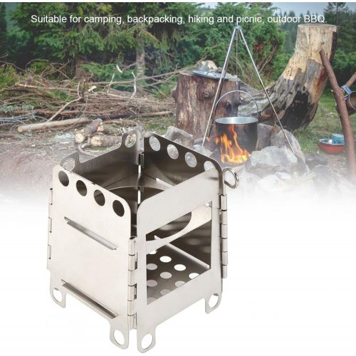  Niiyen Foldable Camping Stove,Folding Stove,Camping Stove,Portable Stainless Steel Folding Stove Wood Burning Stove for Outdoor Picnic BBQ Camping Hiking