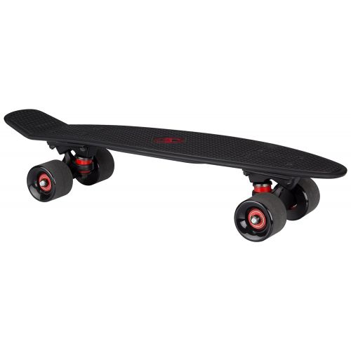  Nijdam Racer Plastik Skateboard, Schwarz/Rot, One Size/22.5 Zoll