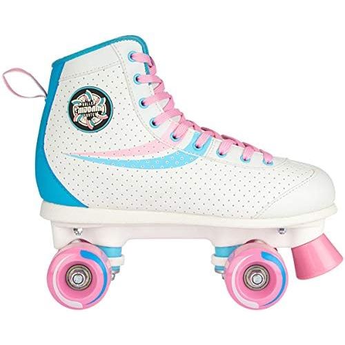  Nijdam Damen Rollerskates Retro Swirl Weiss/Hellblau/Hell Rosa