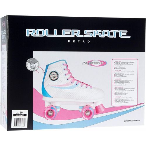  Nijdam Damen Rollerskates Retro Swirl Weiss/Hellblau/Hell Rosa