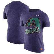 Arizona Diamondbacks Nike Cooperstown Collection Logo Tri-Blend T-Shirt - Heathered Purple