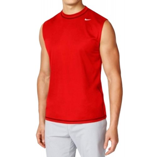 나이키 Nike Mens Core Solids Sleeveless Hydro Rash Guard XL Red