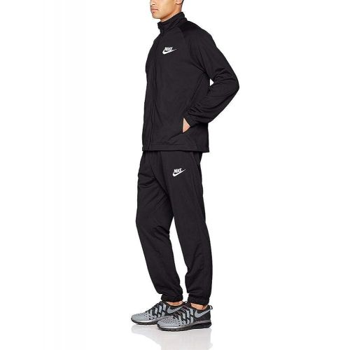 나이키 Nike Mens Polyknit Tracksuit (Black/White, XL)