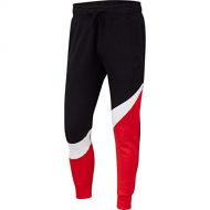 Nike Mens HBR Large Swoosh Jogger Sweatpants Black/White/University Red BQ6467-011 Size X-Large