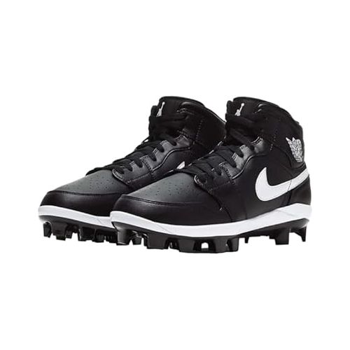 나이키 Jordan Air 1 Retro MCS Men's Baseball Cleats Triple BlackWhite Sz12