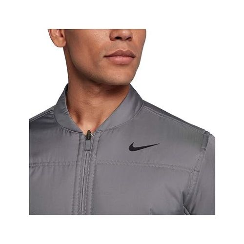 나이키 Nike Men's Synthetic Full Core Reversible Golf Jacket (Large, Gunsmoke)