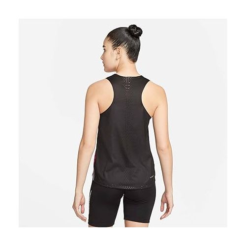 나이키 Nike Dri-FIT ADV AeroSwift Bowerman Track Club Women's Running Singlet, Black/Gym Red/White (as1, Alpha, m, Regular, Regular)