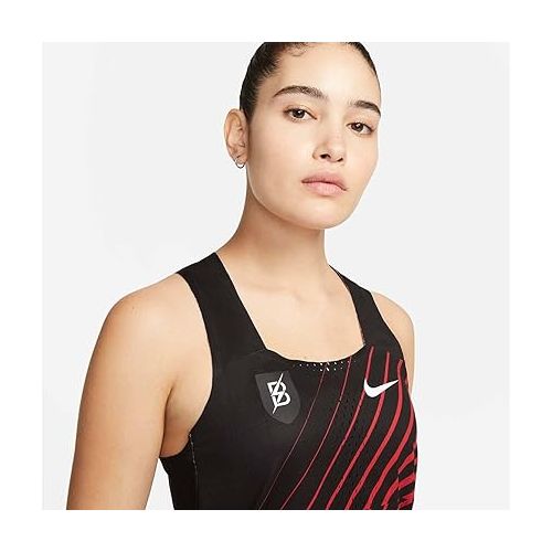 나이키 Nike Dri-FIT ADV AeroSwift Bowerman Track Club Women's Running Singlet, Black/Gym Red/White (as1, Alpha, m, Regular, Regular)