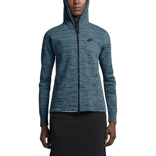 나이키 Nike Sportswear Tech Knit Women’s Jacket 835641 (Squadron Blue/Black, Small)