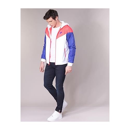 나이키 Nike Mens M NSW WR JKT 727324-104_2XL - White/HOT Punch/Concord/Concord