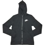 Nike Boys Full-Zip Hooded Jacket Cotton/Polyester Blend CD7401 Black (Large)