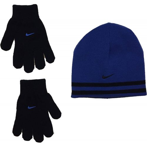 나이키 [아마존베스트]Nike Boy`s Reversible Beanie and Gloves Set