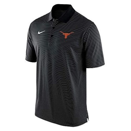 나이키 Nike Mens Texas Longhorns Stadium Striped Black Polo