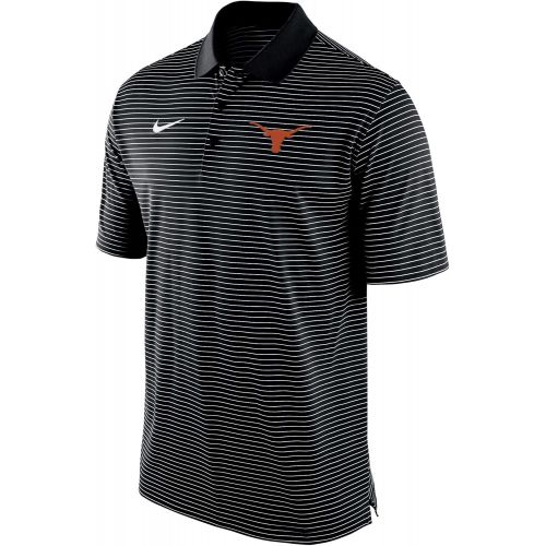 나이키 Nike Mens Texas Longhorns Stadium Striped Black Polo