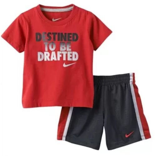 나이키 Nike NIKE Baby Boys Destined to Be Drafted Tee & Shorts Set Red