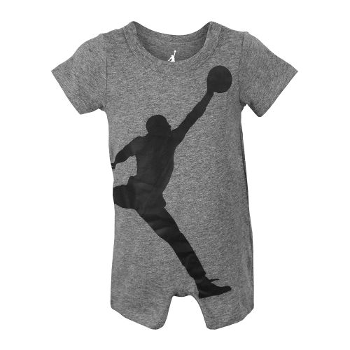 나이키 NIKE Jordan Baby Boys Short Sleeve Shortall Romper - Carbon Heather (3-6 Mos.)