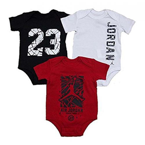 나이키 NIKE Nike Air Jordan Infant New Born Baby Bodysuit 3 Pcs Layette Set 0-3 Months