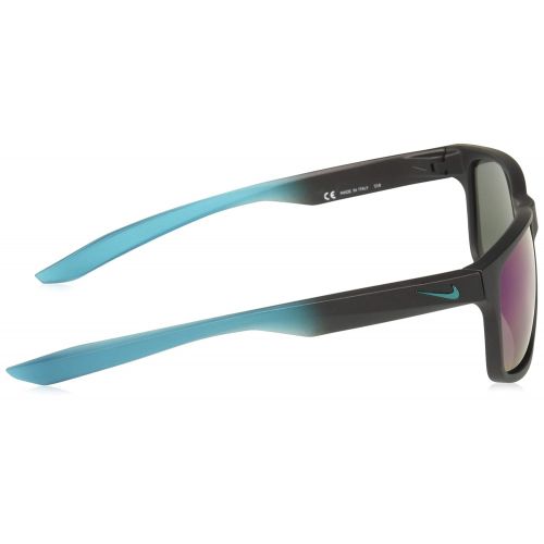 나이키 Nike EV0998-003 Chaser M Frame Grey with Green Flash Lens Sunglasses, Matte Black/Green Gradient